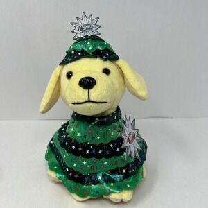 Raising Canes Rockefeller Tree Cane 2023 7 inch Yellow Plush Puppy Dog Limited